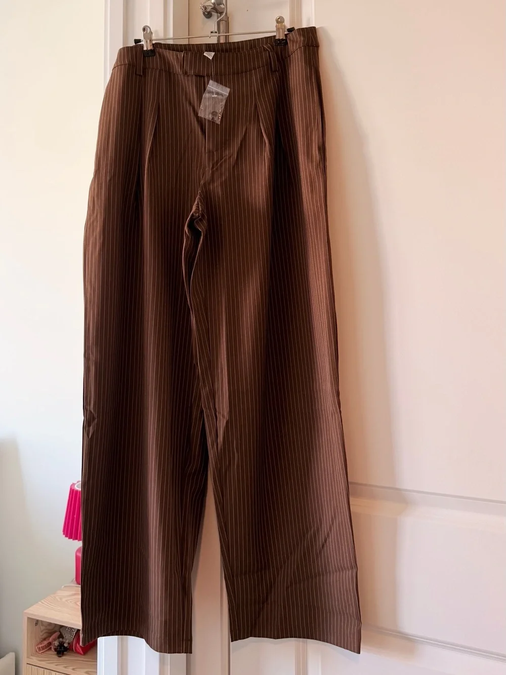 Urban Outfitters Brown Pinstripe Wide-Leg Pants